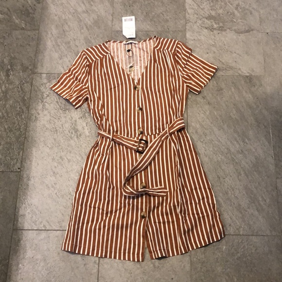 NWT Mango Belted striped shirt dress - Picture 6 of 7